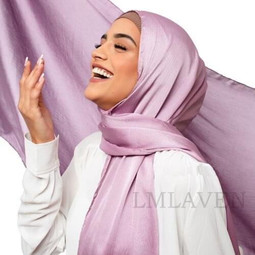 Hot sale Satin crinkle Chiffon scarf Hijab long Shawl Wrinkle Scarves women Muslim Headband Islam Turban Foulard 180*70cm
