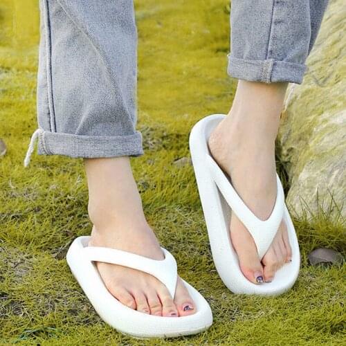 Thick Bottom Platform Sea Flip-Flop Thong Sandals Summer Shoes Soft Bathroom Slippers Pillow Slides Outdoor Indoor Shoes Women