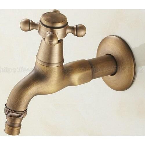 Antique Brass Washing Machine Faucet Outdoor Faucet Garden Bibcock Tap Bathroom Washing Machine Water faucet zav101