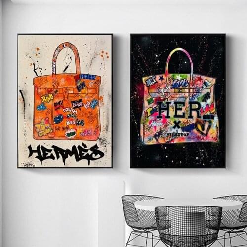 Modern Fashion Bag Canvas Posters and Prints Pop Art Luxury Bag for Women Room Wall Cuadros Decorative Painting Picture No Frame