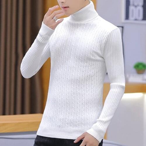 Winter Warm Turtleneck Sweater Men Fashion christmas sweaters Knitted Mens Sweaters Casual trendy Male Slim Fit Pullover 8806