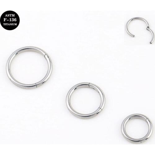 16G ASTM F136 Titanium Hinged Segment Ring Clicker Hoop for Septum Nose Helix Daith Piercing Body Jewelry