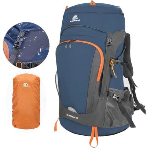 New 65L Hiking Mountain Bag Women Outdoor Backpack with Rain Cover Large Waterproof Fishing Trekking Backpack Travel Accessories