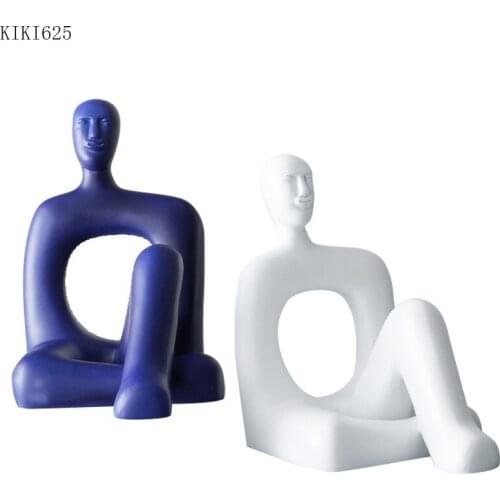Creative Hollow Character Sculpture Model Resin Crafts Book Countertop Decoration Abstract Art Man Figurines Home Decoration New
