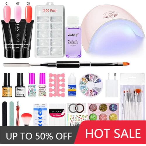 WiRinef 30ML Builder Gel Polish Poly Extension Nail Gel Soak Off 36W UV Lamp Exquisite Manicure Tools Nail Art Sets