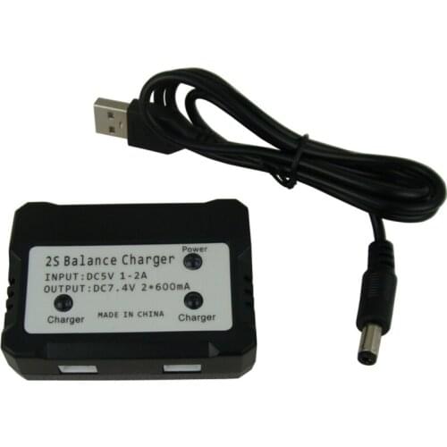 2S 7.4V Balance Charger Box Charging Adapter 2 in 1 for RC Drone Replacement, Battery Charger