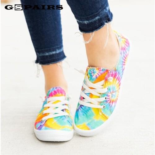 Canvas Shoes Woman 2020 New Arrival Lace-up Spring/autumn Sneakers for Girls Fashion Colorful Casual Shoes Tennis Plus Size 42