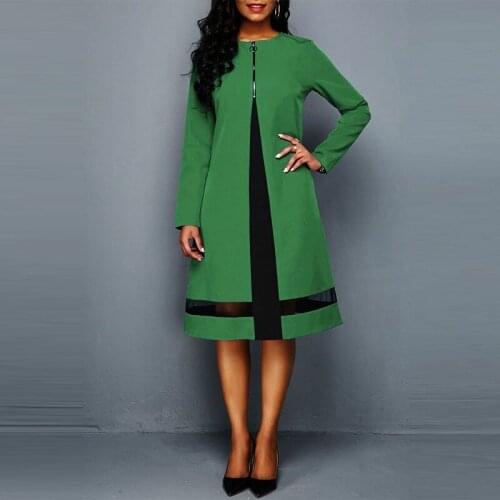 Woman Dress 2021 Spring Summer Vintage Sexy Mesh Party Dress Casual Plus Size Slim Patchwork Office A Line Dresses 5XL