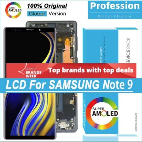 100% Tested with Burn Shadow Amoled Display with frame for Samsung Galaxy Note 9 N960F LCD Touch Screen Digitizer Repair Parts