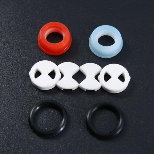 1 Kit Durable Valve Tap Ceramic Disc & Silicon Washer Gasket Insert 1/2'' Replacement Garden Water Connectors