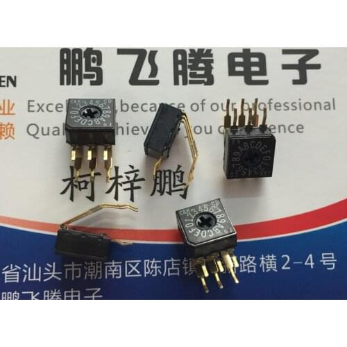 1PCS U.S. C&k CD16CM0AB 0-F/16-bit rotary dial coding switch, side adjustable bending foot 3:3 reverse code vertical