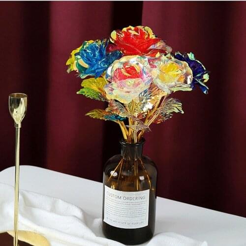 10pcs Colorful Galaxy Artificial Rose Artificial Flowers Bouquet Flowers For Home Wedding Decoration Indoor Gift Valentines Day