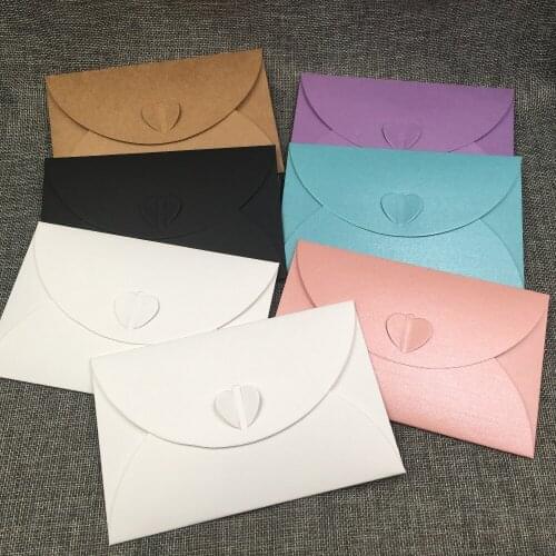 10Pcs/Lot Multiple Color Flower Bud Heart Design Paper Envelope Bag For Gift Greeting Cards Letter Packaging Sealing Paper Bag