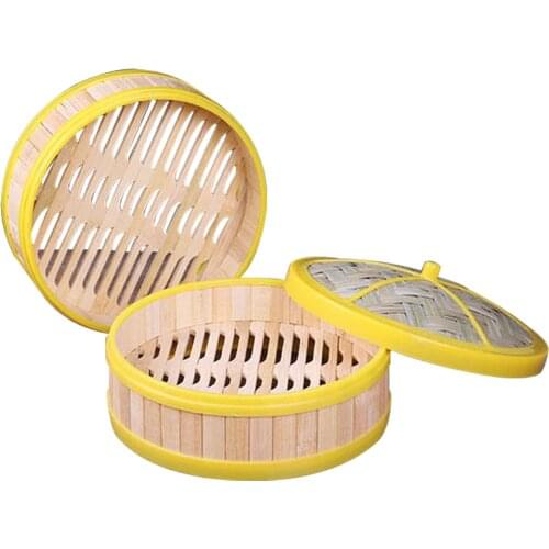 2 Tier Bamboo Steamer Perfect For Steaming Dim Sum Dumplings Buns Vegetables Fish Rice, Non-stick Pad