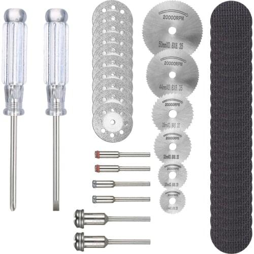 45pcs Mini Circular Saw Blade Cutting Disc Set Grinding Wheel Disc Electric Grinding Accessories for Cutting Grooving Trimming