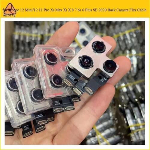 5Pcs Tested Original Back Camera Flex For iPhone 12 Pro 12 Mini 12 11 Pro Xs Max SE 2020 8 7 6S 6 Back Big Rear Main Camera Flex