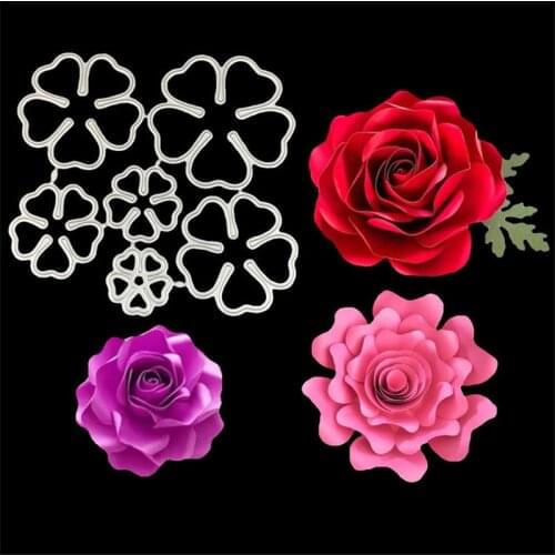 2021 New 6Pcs Flowers Metal Cutting Dies Stencil Die Cut Scrapbooking album photo craft card deco embossing stamp and dies