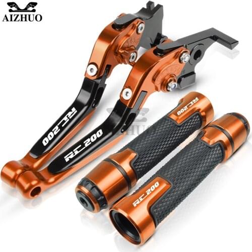 Motorcycle Accessories RC200 Levers Brake Clutch Levers & Grips Handle Grips End Set For RC200 RC 200 2014 2015 2016 2017