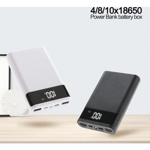Welding Free 4/8*18650 Battery Storage Box Dual USB Power Bank Case DIY Case 10*18650 Battery Holder Box PD QC3.0 Quick Charge