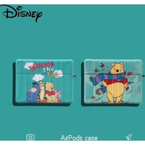 Disney cute cartoon Winnie the Pooh Bluetooth-compatible wireless earphone cover for iPhone airpods1/2/pro couple earphone