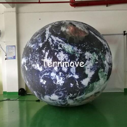 Giant inflatable earth globe with LED moon ball ground Planets globe balloon giant led light inflatable earth for events
