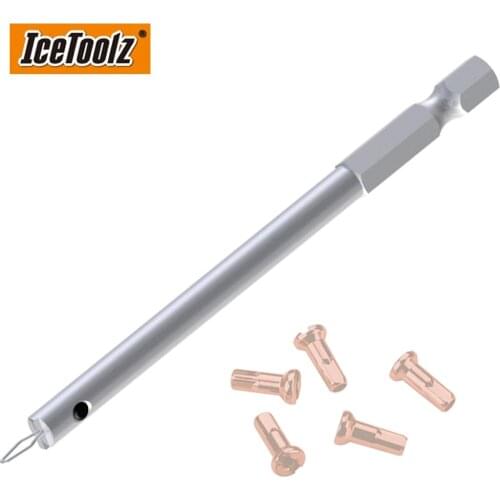 IceToolz Bike Bicycle Nipple Wrench For Deep Rims 1/4" Electric Screwdriver Bicycle Nipple Wrench For Deep Rims Bike Tools 12S4