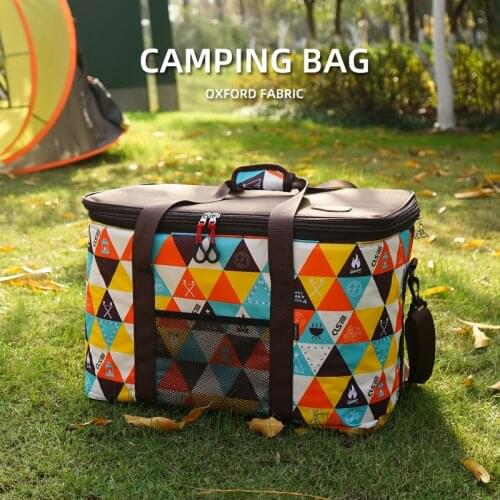 Camping Cooler Storage Bag Outdoor Womens Handbag Kitchen Tableware Box For Trekking 60L Fruit Food Keeper Travel Picnic Basket