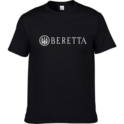 Summer new sports mens Beretta printed mens T-shirt top 2021 solid color T-shirt casual cotton street Harajuku top