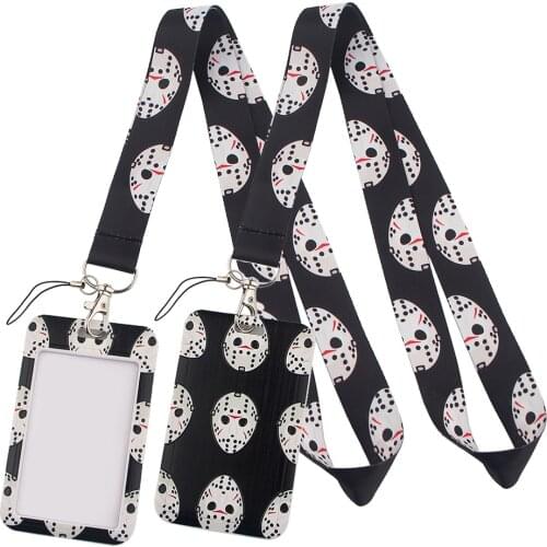 LT95 Horror Movie Keychain Ribbon Lanyards for Keys ID Card Phone Straps Hanging Rope Lariat Students Badge Holder Fans Gifts