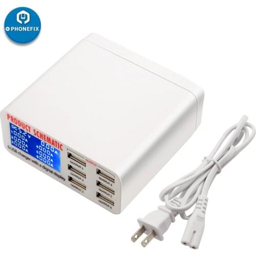 Multiport USB Charging Station EU US UK Plug LCD Display Fast Charger Mobile Phone Quick Charge Station for iPhone iPad Repair