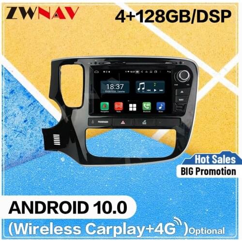 128G Carplay Android 10 screen Multimedia DVD Player for Mitsubishi OUTLANDER 2014 2015 BT GPS Navi Auto Radio Stereo Head unit