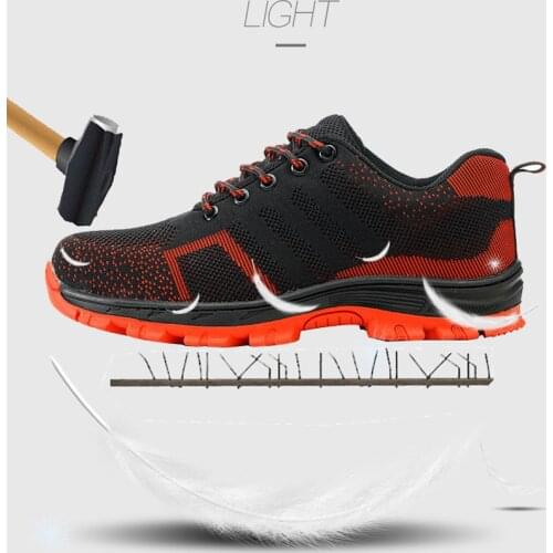 Mens Breathable Steel Toe Cap Safety Shoes Men Outdoor Anti-slip Steel Puncture Proof Construction Boots Work Shoes