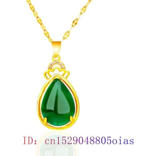 Jade Water drop Pendant Amulet Hetian Fashion Chalcedony Natural Jewelry Women 925 Silver Gifts Necklace Charm Chinese
