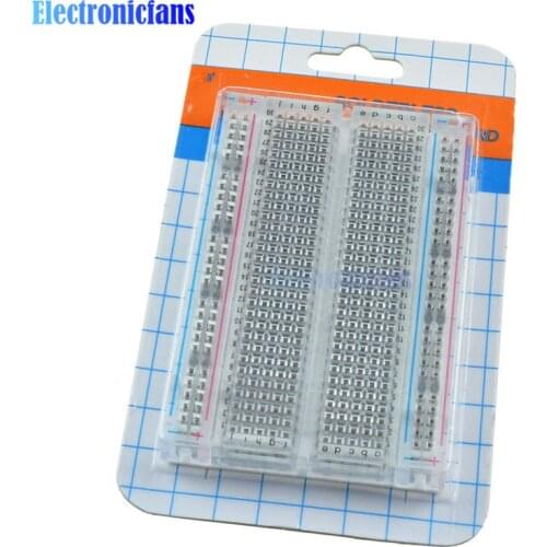 New Mini Solderless Breadboard Transparent Material 400 Points Available DIY
