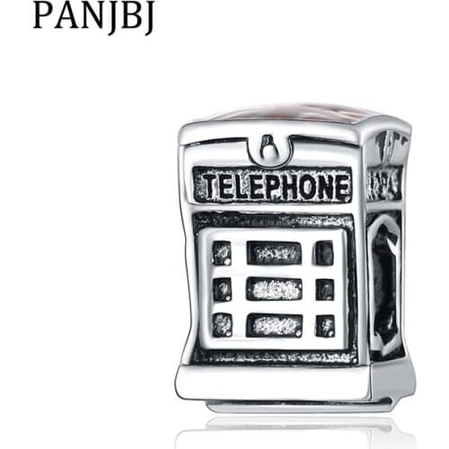 New Original Bead Alloy Telephone Box Booth Charm Fit Bracelet Necklace DIY Women Jewelry