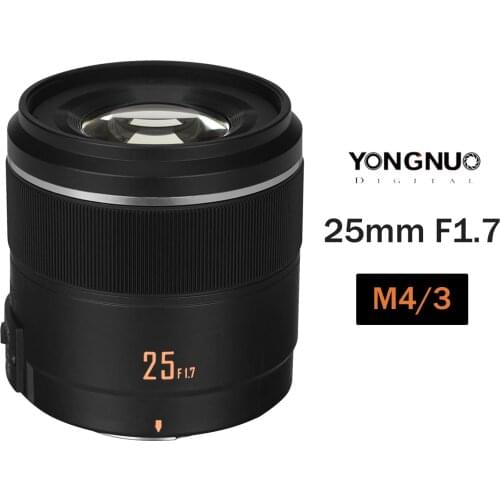 YONGNUO 25mm f1.7 lens for M4/3 Mount Camera Lens Large Aperture Auto focus ASPH Lens For Panasonic Olympus GH5 G95 GF9 GX9