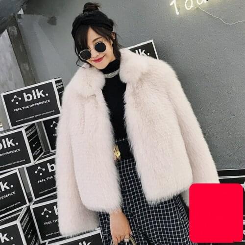 Fox Clothes Fur Real Autumn Winter Coat Korean Coats and Jackets Women Pink Jacket Chaqueta Mujer MY1106