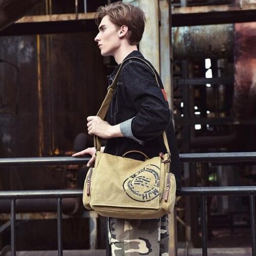 Manufacturers wholesale 2020 new canvas messenger bag mens shoulder portable multifunctional business computer bags satchels