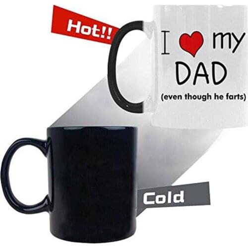 Fathers Day Gift Mug - 11oz I Love My Dad Even Though He Farts Color Changing Mug Coffee Tea Mugs Cup for Dad / Daddy / Father