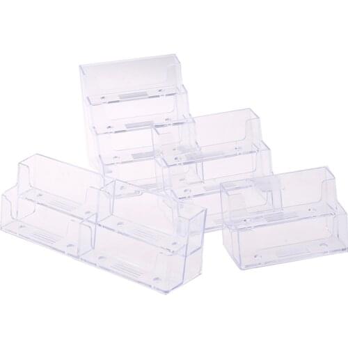 Desktop Office Business Card Holder Stand Clear Transparent Acrylic Counter Top Display Stand Desk Accessories hot sale