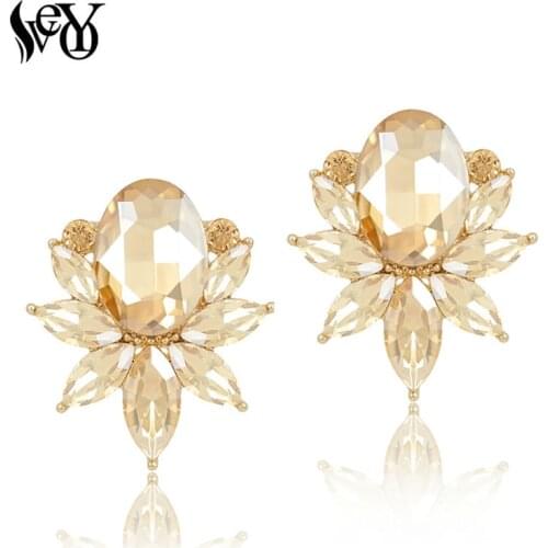 VEYO Popular Luxury Crystal Stud Earrings Elegant Jewelry for women Brand New Design Best Selling
