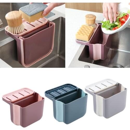 Adjustable Kitchen Sink Strainer Vegetable Fruit Drainer Basket Suction Cup Sponge Rack Storage Organizer Shelf Household Items