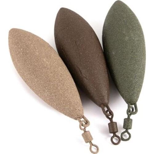 Fishing Sinker Durable 71/85/99/128/142g Oval Shape Sinker Metal Weight Swivel Tackle for Carp Fishing