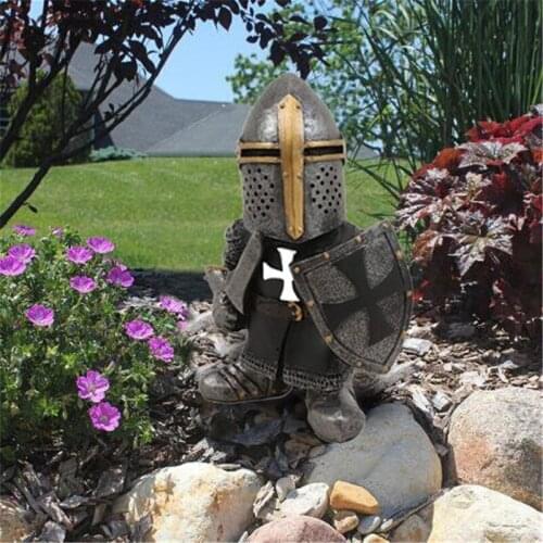 Garden Knight Statue Dwarf Protection Armor Miniature Knights Sculpture For Garden Decoration For Outdoor Decoration Dropship