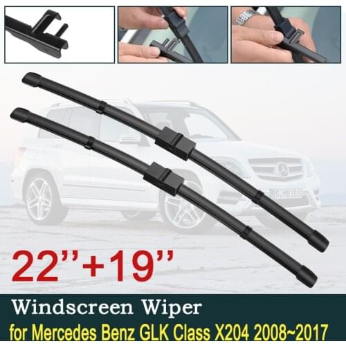 Car Wiper Blades For Mercedes Benz GLK Class 2008~2017 X204 280 300 350 200 220 320 CDI 4Matic Windshield Wipers Accessories