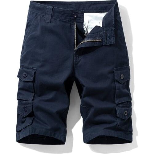 Summer Cargo Shorts Men Casual Cotton Boardshorts Straight Loose Baggy Beach Shorts Multi Pocket Mens Clothing Tactical Shorts