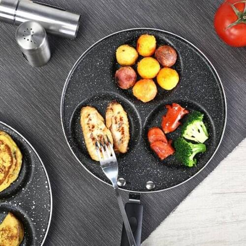 Mini Three Hole Round Frying Egg Pan Flat Bottom Poached Household Non Stick Breakfast Mould