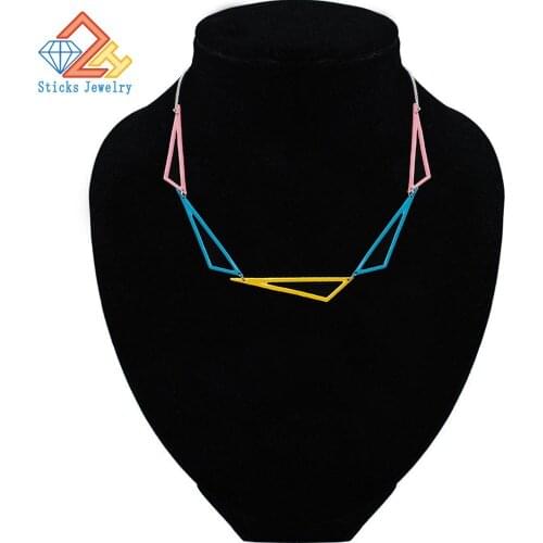Alloy Triangle Necklace Paint Factory Price Hot Fashion Casual Personality Hip HOP Jewelry