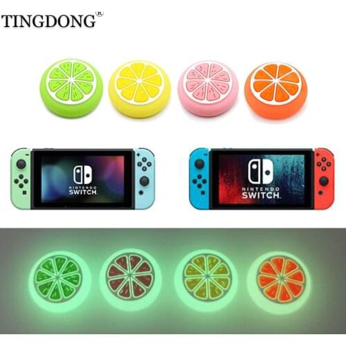 Luminous Colorful Fruit Thumb Stick Grip Cap Joystick Cover For Nintend Switch NS Joy-Con Controller Thumbstick Case