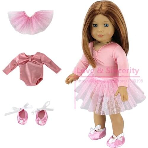 3pcs In 1, Dance Suit Fit For American Girl Doll Dress Clothes For 18Inch American Girl Doll